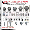 Service Caster 6'' Gray Poly Wheel Swivel 1-7/8'' Expanding Stem Caster Set, 4PK SCC-EX20S614-PPUB-178-4
